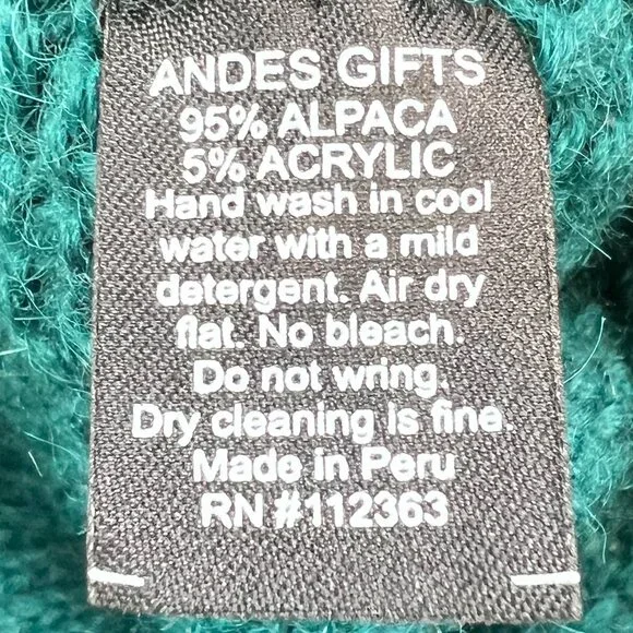 Andes Gifts 95% Alpaca Knit Floral Outdoor Beanie Size OS - Picture 5 of 5